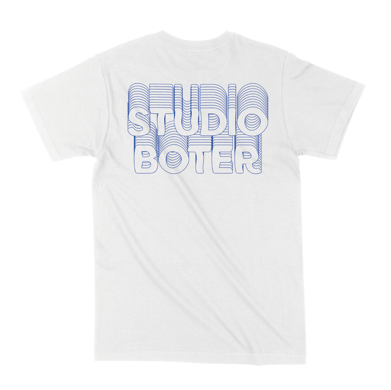 "Studio Boter – the blue line – T-shirt – Love boter" White