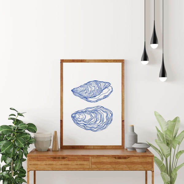 "OESTERS - BLUE EDITION " A3 PRINT